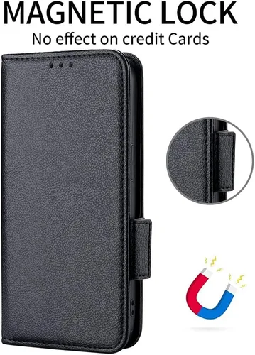 Miniatura 4 de Funda de cuero para Honor X7, funda de cuero con 3 ranuras para tarjeteros de crédito, función atril, funda magnética de piel sintética para Honor X7