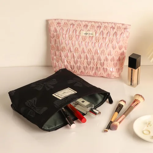 Miniatura 5 de Sightor Bolsa de maquillaje estética, bolsa de cosméticos de gran capacidad, bolsa de maquillaje floral de lona, bolsa de viaje, bolsa