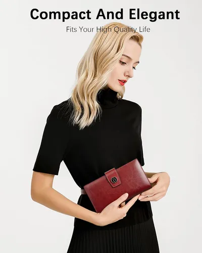 Miniatura 48 de BOSTANTEN - Cartera de piel auténtica para mujer con bolsillo con cremallera), BL3162011Kcoffee