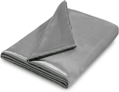 Miniatura 10 de NSGZ Funda de edredón de 48 x 72 pulgadas para manta con peso, funda de manta de satén con peso extraíble y sedosa con 8 lazos y cierre seguro