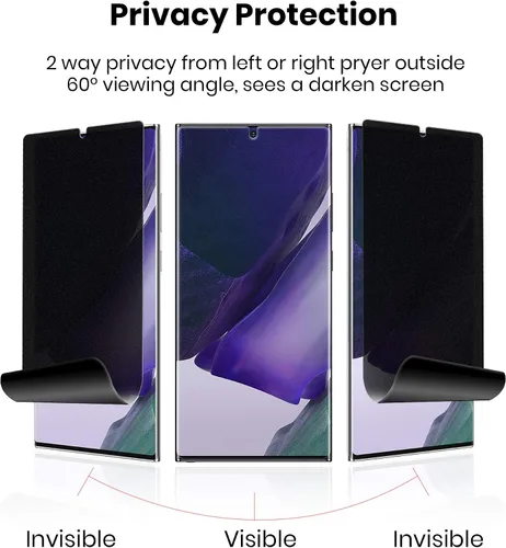 Miniatura 2 de Protector de pantalla para Galaxy Note 20, película suave de privacidad mate (no vidrio templado), superficie de acabado mate, antirreflejos, 2