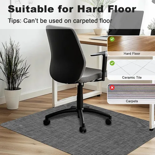 Miniatura 3 de AiBOB Alfombrilla para silla de oficina para suelo de madera dura y baldosas, 36" x 48" resistente para computadora y silla de escritorio para Gris