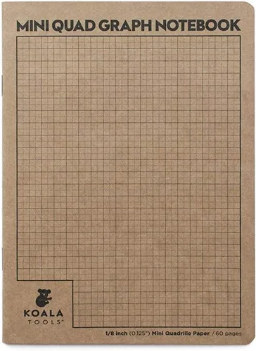 Miniatura 18 de KOALA TOOLS Mini cuaderno de papel cuadriculado 5" x 7", 60 pp. - Juego de cuadernos de campo cuadriculado, cuadrícula y gráficos - Para uso