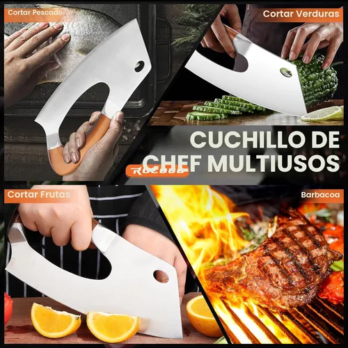 Miniatura 7 de ROCOCO Cuchillo de carnicería para carne Cuchillo único que ahorra esfuerzo Cuchillo de cocina profesional Cuchillos de chef de acero inoxidable