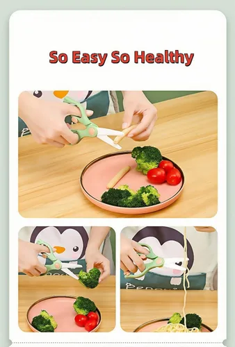 Miniatura 6 de Tijeras de comida para bebés, tijeras de cocina de cerámica seguras para niños pequeños con bloqueo de seguridad y estuche de viaje, las mejores