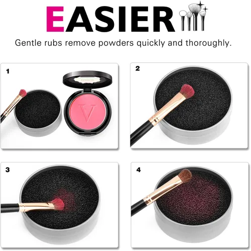 Miniatura 3 de Luxspire Limpiador de brochas de maquillaje, removedor de esponja de lavado rápido, color de cepillo de maquillaje, herramienta limpiadora