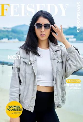 Miniatura 5 de FEISEDY - gafas de sol polarizadas para mujer, marco compuesto brillante B2289