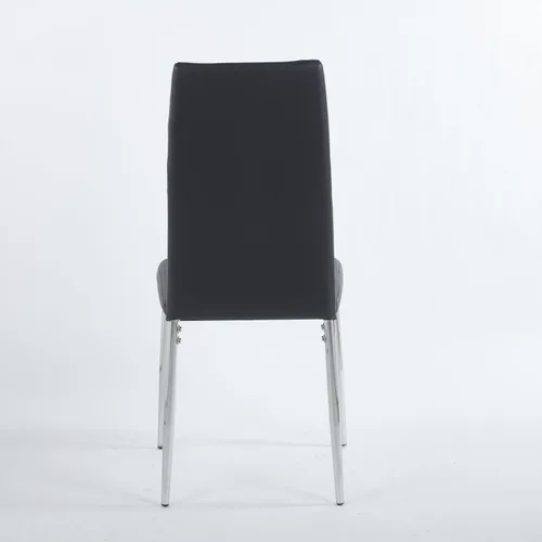 Miniatura 6 de Juego de 4 sillas, patas de color cromado, asiento negro