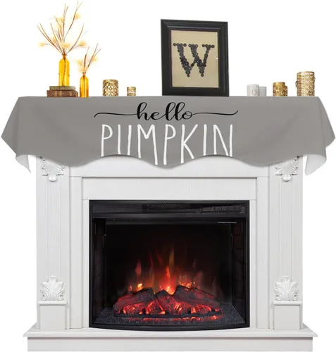 Miniatura 8 de Funda para bufanda de chimenea con diseño de copo de nieve dorado, para Navidad, Halloween, Acción de Gracias, otoño, decoración de interiores