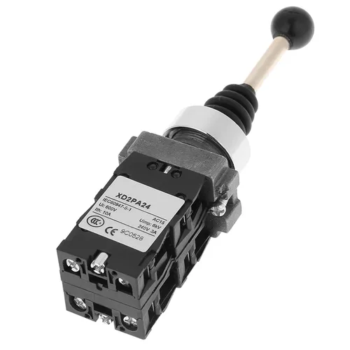 Miniatura 3 de Interruptor de control de palanca de mando de retorno de resorte 4 posiciones 10A 600V para panel de control industrial (metal plástico negro)