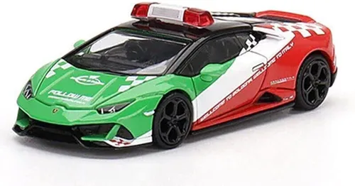 Modelo de miniaturas True Scale compatible con Lamborghini Huracn EVO Aeropuerto de Bolonia 2020 Follow-Me Car 1/64 modelo fundido a troquel