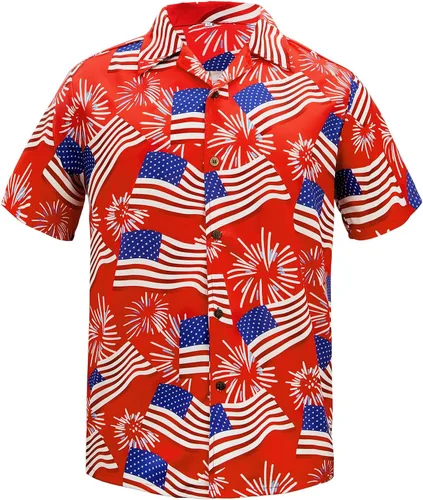 Miniatura 7 de Camisa hawaiana para hombre, con estampado floral, cómoda, con botones, casual, manga corta, ropa de playa para hombre