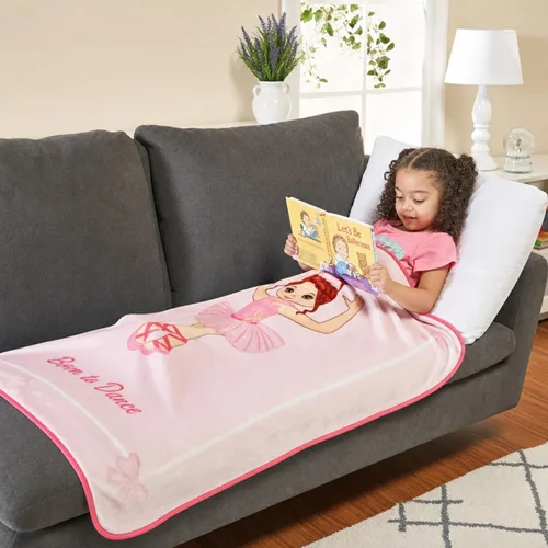 Miniatura 5 de EVERYDAY KIDS Manta para niños pequeños, 30 x 40 pulgadas, bailarina nacida para bailar, súper suave, afelpada, cálida y cómoda