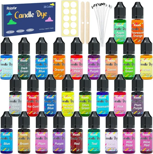 Miniatura 8 de Roizefar Tinte para velas – 21 colores de cera derretida para hacer velas, tinte a base de aceite para cera, tintes de color líquidos altamente