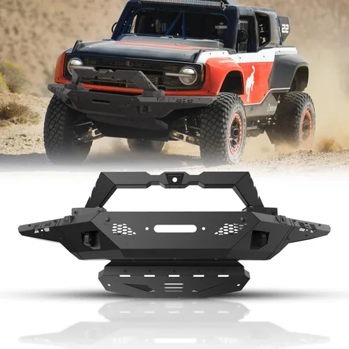 Miniatura 11 de ROXX Barra de parachoques delantero negra compatible con Ford Bronco 2021 2022 2023 2 2 2023 2 puertas 2 puertas cepillo parachoques cepillo 3B.
