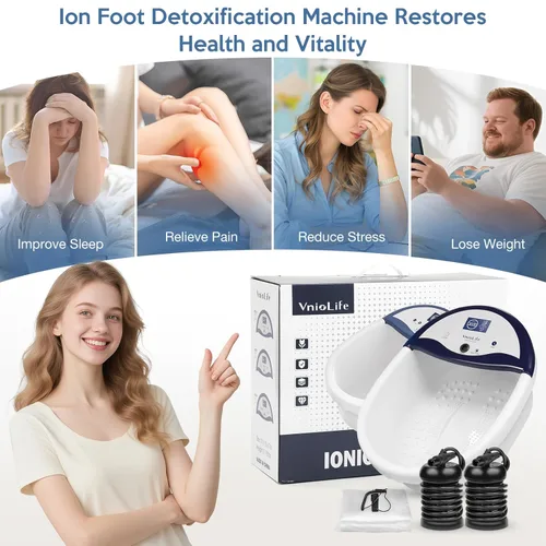 Miniatura 8 de Máquina de desintoxicación iónica de baño de pies, limpieza iónica de baño de pies, pantalla LED spa con cinturón calentado, correa de muñeca