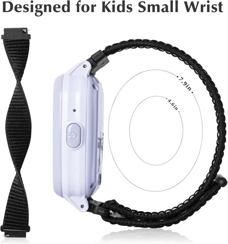 Miniatura 4 de Kuaguozhe Paquete de 3 correas de nailon de repuesto compatibles con Gabb Watch 3e 3 2 1/Gizmo Watch 3 2 1/Cosmo JrTrack Watch, diseño de gancho