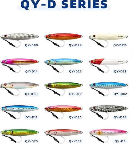 Miniatura 6 de BLUEWING Señuelos de pesca para agua salada de paso lento, plantillas verticales de 2.82 oz-35.27 oz cebo de hundimiento de peces con gancho