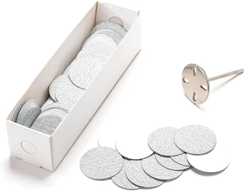 Miniatura 5 de 100 discos de papel de lija y 1 broca de metal, vástago de 3/32 reemplazable para pedicura para eliminación de callos de piel muerta, herramientas