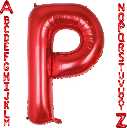 Miniatura 56 de AULE Globos de helio con letra roja S, de 40 pulgadas, grandes, gigantes, de lámina de mylar, rojos, para decoraciones de cumpleaños, aniversarios