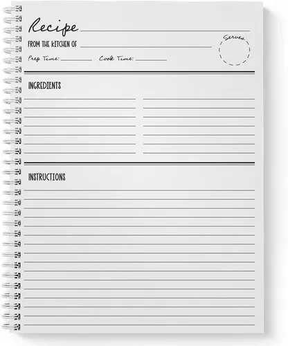 Miniatura 3 de Cuaderno de recetas personalizado de 8.5 x 11 pulgadas, tapa blanda laminada brillante duradera, 120 páginas de recetas (verduras de pizarra)