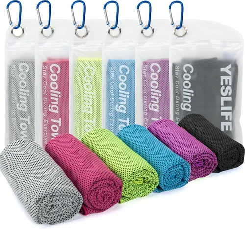 Miniatura 10 de YESLIFE Paquete de 4 toallas refrescantes de 40 x 12 pulgadas, toallas de gimnasio para hombres y mujeres, toallas de entrenamiento suaves y Azul