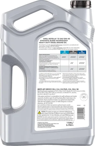 Miniatura 2 de Shell Rotella T5 Synthetic Blend 15W-40 Aceite de Motor, 1 Galón (Paquete de 3)