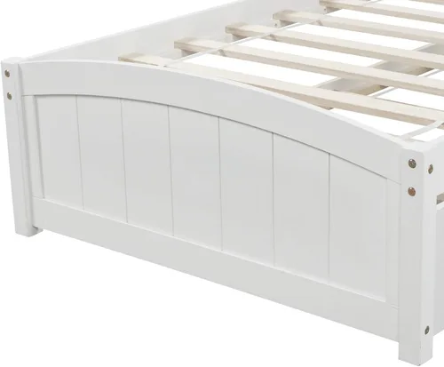 Miniatura 6 de Marco de cama moderno de madera maciza con cajones, plataforma de cama con soporte de listones de madera, no necesita somier, tamaño individual