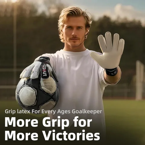 Miniatura 3 de Sportout Guantes de portero para jóvenes y adultos, agarre fuerte para las paradas más difíciles, con protección en los dedos y látex de 4+3MM