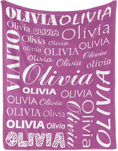 Miniatura 9 de Manta personalizada con nombre para niños y adultos, manta de franela personalizada con nombre Color 07