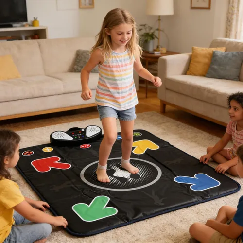 Miniatura 6 de PLAMILOY Tapete de baile para niños, tapete electrónico iluminado, juego de música, juguete para niñas y niños de 3 a 12 años, tapete de juego