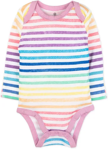 Miniatura 3 de HonestBaby Multipack de mamelucos de manga larga de algodón orgánico para bebés y niñas