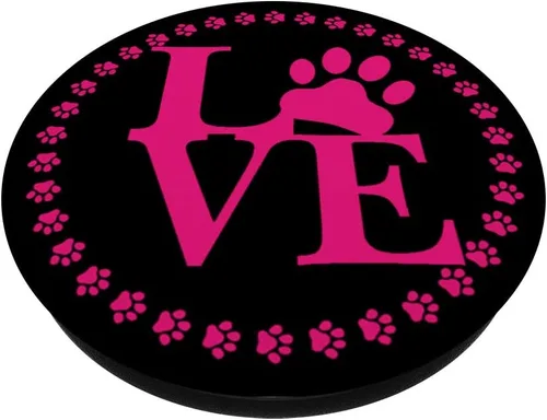 Miniatura 2 de Diseño de pata de perro con diseño de pata de amor, color negro y rosa