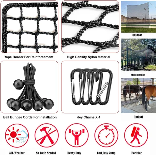 Miniatura 4 de Sports Netting - Heavy Duty Ball Net for Golf, Baseball, Hockey, Soccer