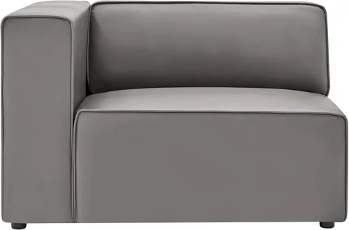 Miniatura 5 de Modway Mingle Sofá seccional de cuero vegano Silla con brazo izquierdo en gris