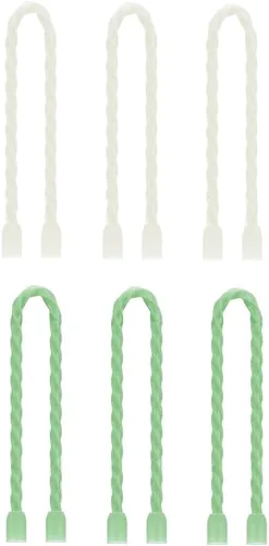 Lazos de silicona reutilizables originales para organizadores de cables, 6 pulgadas, 6 unidades, colores surtidos, ideas de gestión de cables de