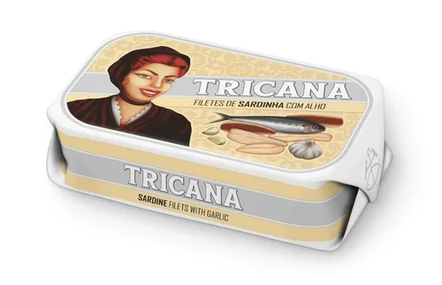 Ticana Portugal - Filete gourmet de sardina enlatada en aceite de oliva y ajo - 4.23oz / 120gr (paquete de 5 latas)