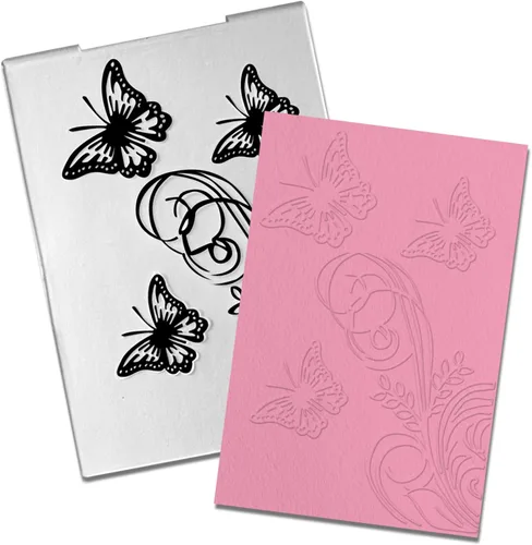 Miniatura 3 de Carpeta de relieve con impresiones texturizadas 3D, carpeta de relieve de fondo de mariposa para hacer tarjetas, hojas de vid de plástico, álbum