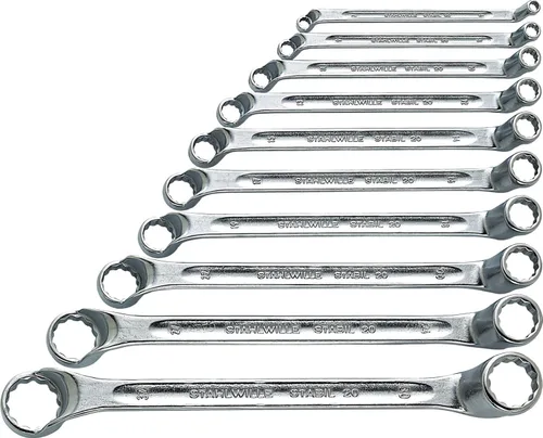 Miniatura 5 de Stahwhile 96410405 Llaves de Anillo de Doble Extremo (Spanners) con Cabezales Desplazados, Hechas de Acero de Aleación de Cromo y Cromadas