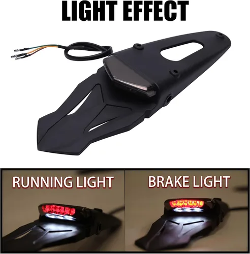 Miniatura 3 de DREAMIZER Guardabarros trasero negro ahumado 12V LED luz trasera lámpara de freno para motocicleta todoterreno Motocross Dirt Bike