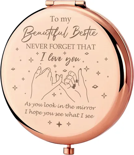 GAOLZIUY Regalos para mejores amigas, regalos de amistad para mujeres, regalos de cumpleaños para mejores amigas, espejo de maquillaje compacto,