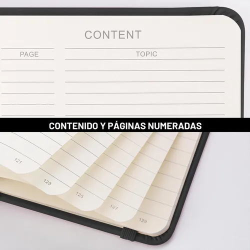 Miniatura 4 de RETTACY - Cuaderno rayado, 192 páginas numeradas, tamaño A5 mediano (5.7 x 8.3 pulgadas), para hombres y mujeres, para hacer notas, escritura, Negro