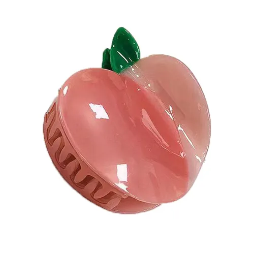 Pinzas de garra de manzana, pinzas de pelo de melocotón jugoso, pinzas de pelo de frutas, pinzas de pelo de acetato para mujeres, pinzas pequeñas