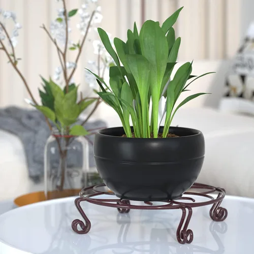 Miniatura 8 de Yimobra Paquete de 2 soportes para macetas resistentes para macetas para interiores y exteriores, metal a prueba de óxido, contenedor de jardín
