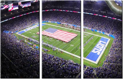 Miniatura 48 de 3 piezas de arte de pared deportivo del equipo de fútbol de los Vikings de Estados Unidos, pinturas de estadios deportivos Minnesota, Estados