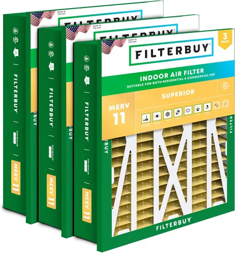 Miniatura 22 de Filterbuy Filtro de aire MERV 11 de 10 x 17 x 2 pulgadas para defensa de mascotas y alergias (paquete de 3), filtros exteriores plisados