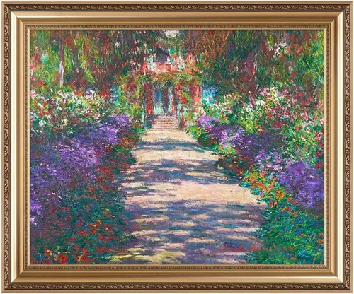 Miniatura 157 de IPIC - Reproducción artística de los lirios de agua de Claude Monet 1906, impresiones giclée coinciden con el marco dorado clásico, arte de pared