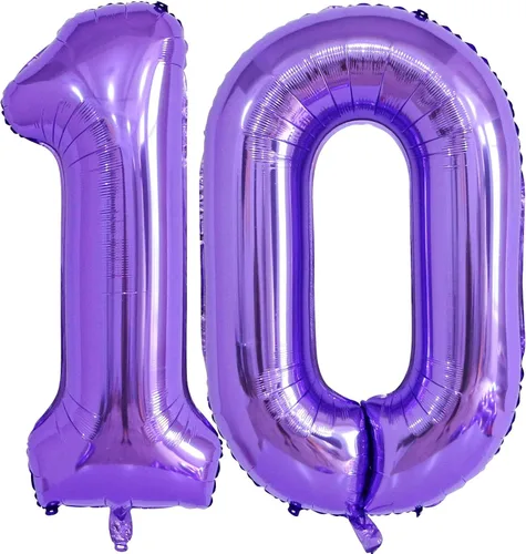 Miniatura 7 de Globo morado de 40 pulgadas con el número 8, globos de helio de Mylar de gran tamaño para fiesta de cumpleaños, boda, aniversario, despedida