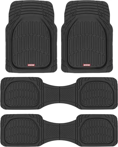 Miniatura 11 de Motor Trend FlexTough - Alfombrillas de Goma Beige Originales para Vehículos de 3 Filas, Delantera y Trasera 2ª Fila Plato Hondo Todo Clima