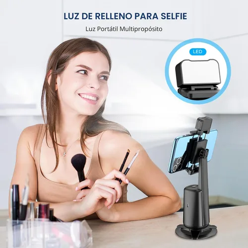 Miniatura 7 de Trípode de seguimiento facial automático giratorio de 360°, soporte para fotos y video, sin aplicación, soporte para cámara con control remoto
